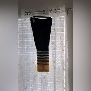 New York & Company 7th Avenue Slim Ankle in black with yellow bottom trim